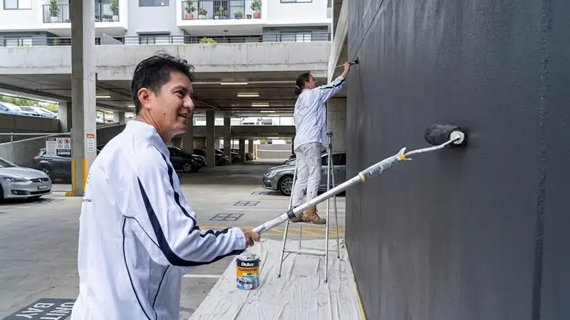 Painting-a-carpark Painting a carpark