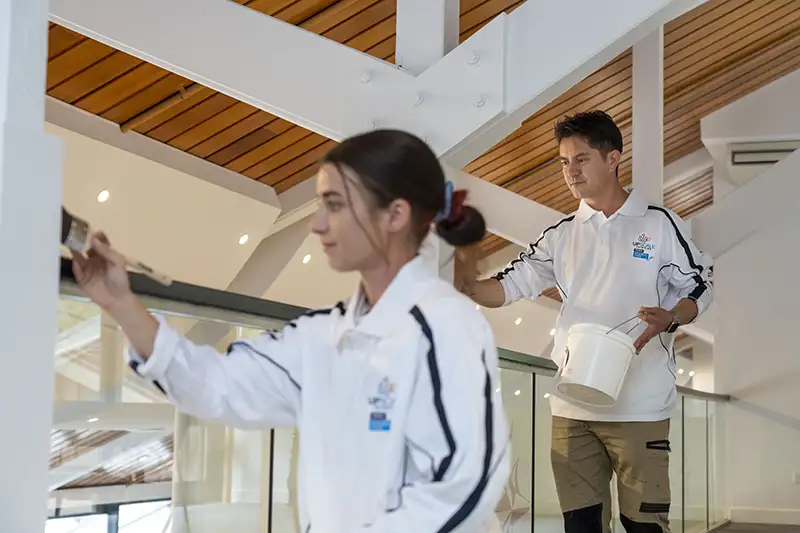 Painting a commercial building